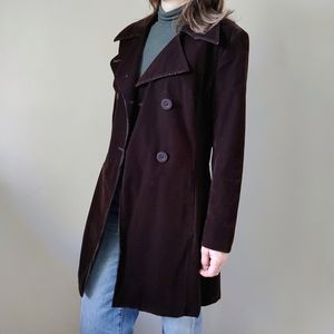 Club Monaco Vintage Corduroy Jacket Trench Coat Size Small Brown